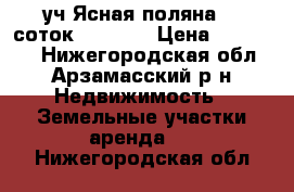 уч.Ясная поляна 10 соток 700 000 › Цена ­ 700 000 - Нижегородская обл., Арзамасский р-н Недвижимость » Земельные участки аренда   . Нижегородская обл.